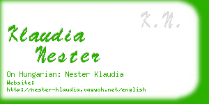 klaudia nester business card